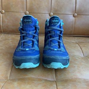 Ahnu hiking boots.